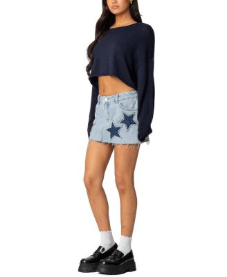 Shining Star Denim Mini Skirt