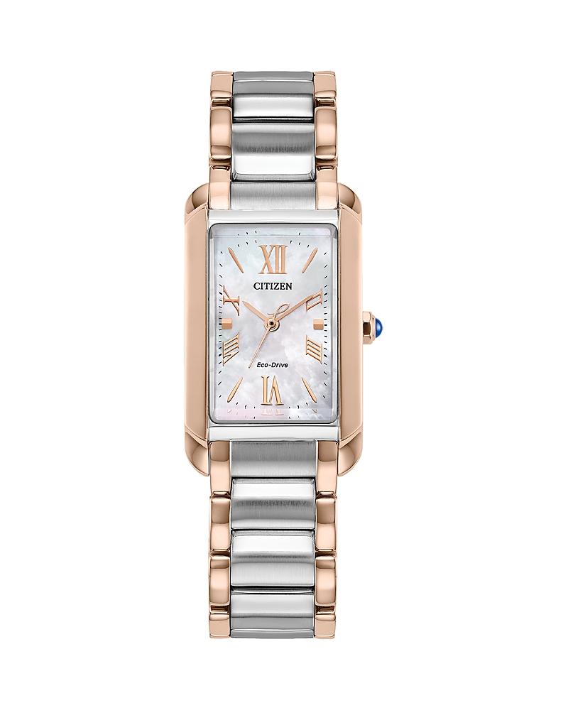 Citizen Eco Drive Classic Bianca Watch, 20mm X 32mm In White/two Tone