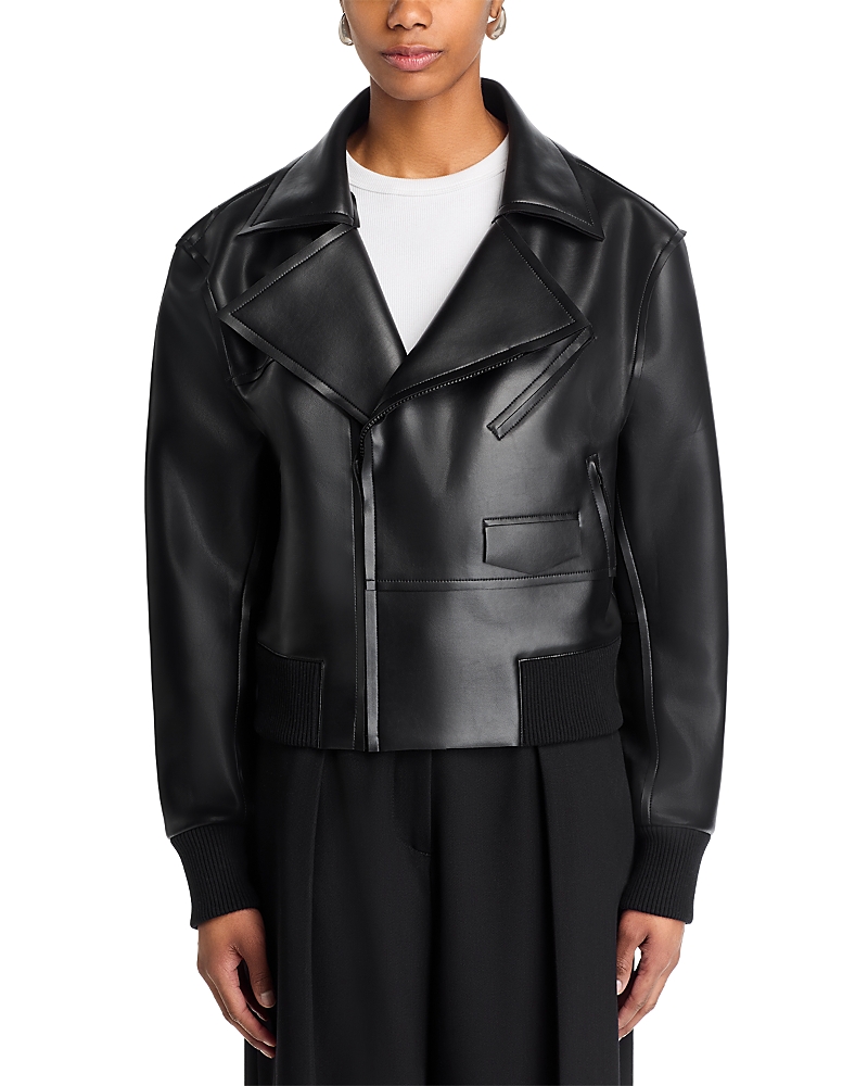Norma Kamali Faux Leather Moto Jacket