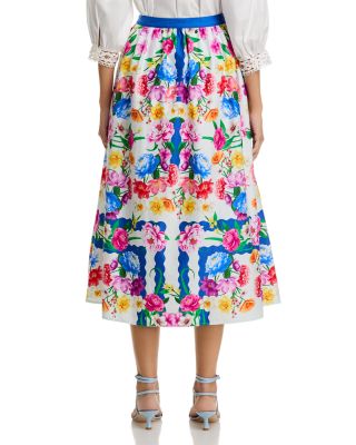 Marcie Cotton Printed Midi Skirt
