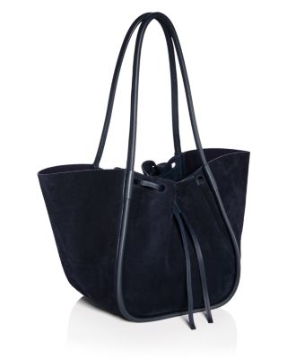 Large Suede Ruched Tote