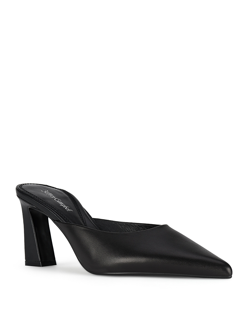 Jeffrey Campbell Unamused Block-heel Pointed-toe Mules In Black