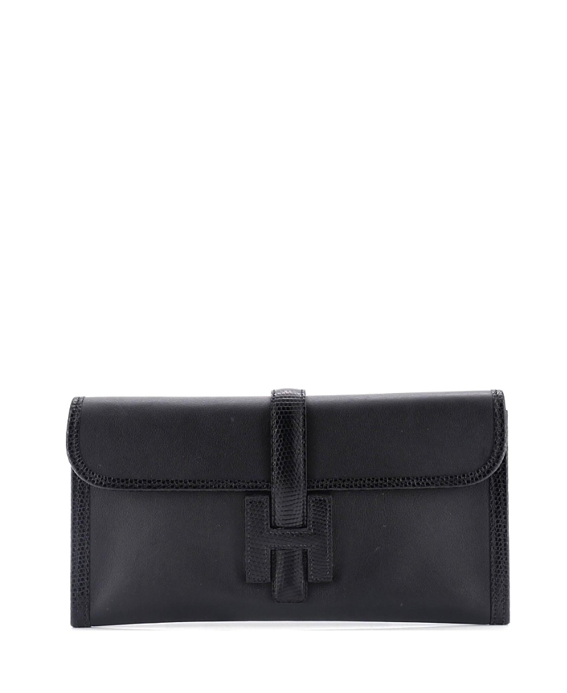 PRE-OWNED HERMES PRE-OWNED HERMES 29 JIGE ELAN CLUTCH SWIFT WITH LIZARD