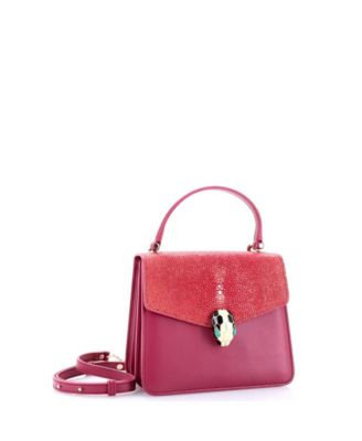 Small Serpenti Forever Top Handle Bag Leather and Stingray