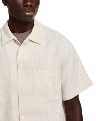 Jacquard Short Sleeve Button Front Shirt