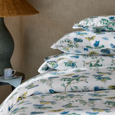 Baudin Butterfly Percale Fitted Sheet, Queen