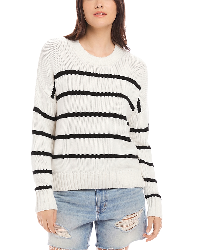 Fifteen Twenty Luca Crewneck Sweater In Black Stripe In Multi