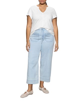 Plus The Marine Cropped Wide Leg Jeans in Ultra Pale