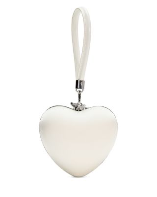 Satin Top Handle Heart Clutch