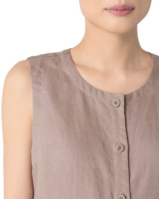 Petite Linen Long Vest