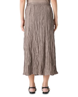 Crushed Silk Flared Skirt 