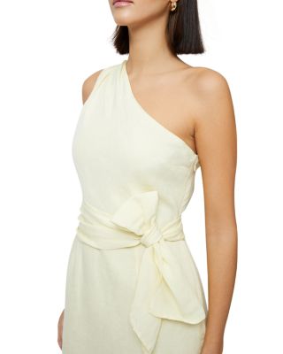 Birdie One Shoulder Tie Waist Yellow Dress