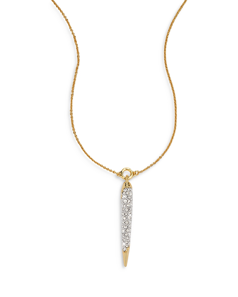 Alexis Bittar Solanales Crystal Spear Pendant Necklace In Two Tone