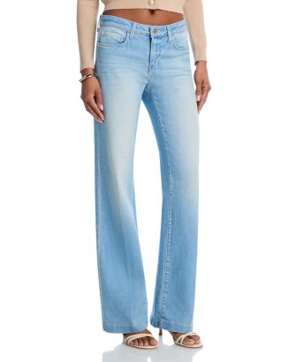 L'AGENCE Joanne Mid Rise Wide Leg Jeans in Haven