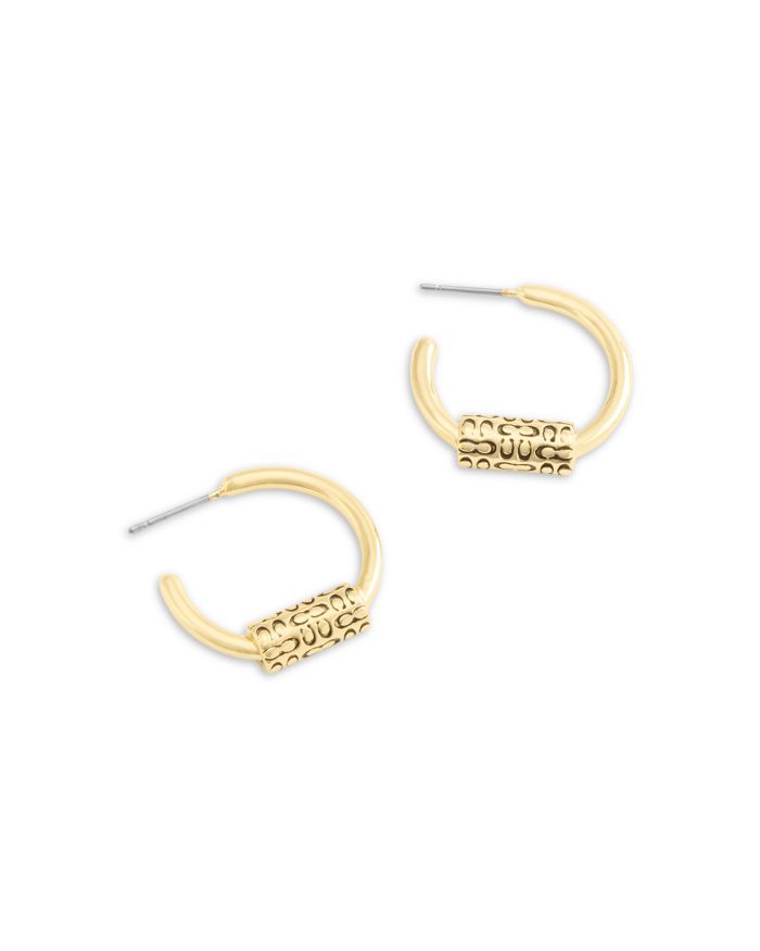 Signature Quilted Tube Huggie Hoop Earrings
