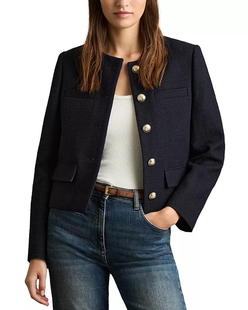 Reiss Nola Cropped Wool Jacket