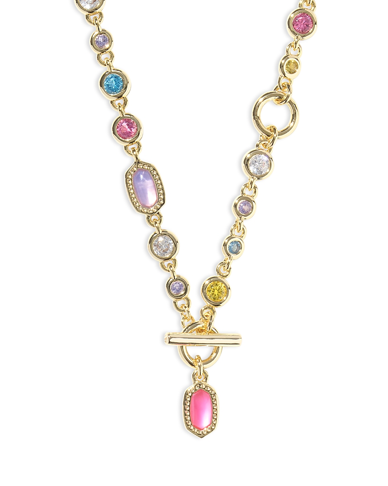 Kendra Scott 14k Gold-plated Mixed Stone 19-2/5" Convertible Necklace In Gold/multi