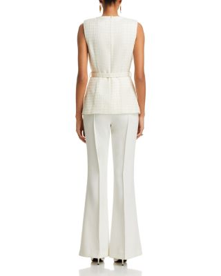 Boucl&eacute; Embellished Bow Jumpsuit
