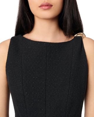 Short Flared Tweed Dress