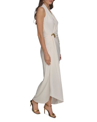 Ruched Hardware Trim Gown