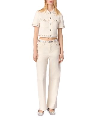 Studded Cropped Cardigan