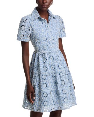 Eyelet Short Sleeve Dress