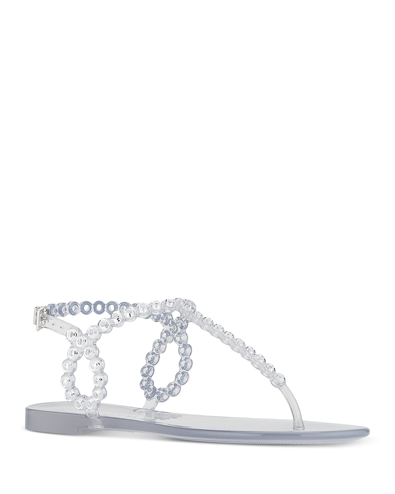 Aquazzura Almost Bare Crystal Jelly Sandal Flats Transparent