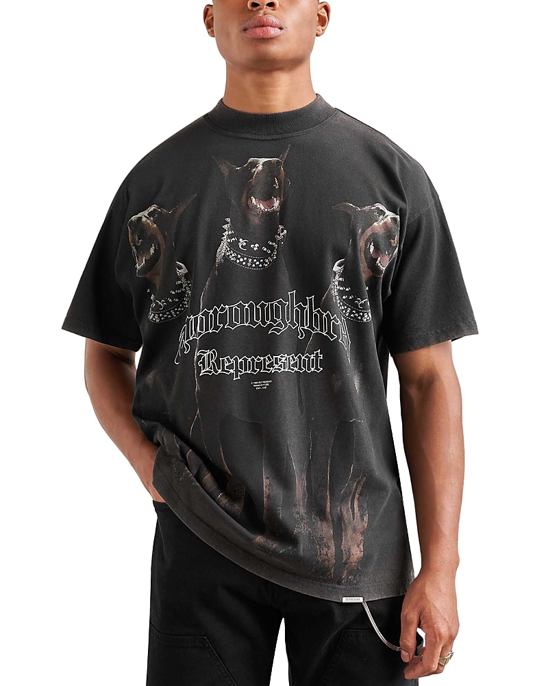 Shop Represent Thoroughbred Oversized Fit Vintage Black T-shirt