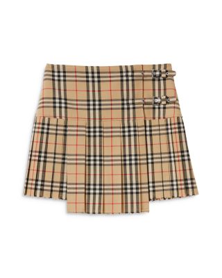 ミニスカート Burberry FW24 Check wool blend mini kilt (8095396) Check Wool Mini Kilt in Fig/black amethyst - Women