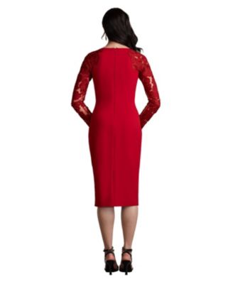 Emille Embroidered Illusion Cocktail Dress