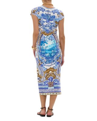 Mixed Print Midi Dress
