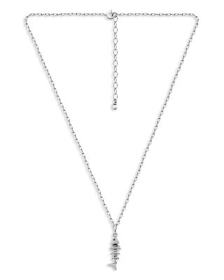 Pav&eacute; Fish Pendant Necklace in Sterling Silver, 16"-18" - Exclusive
