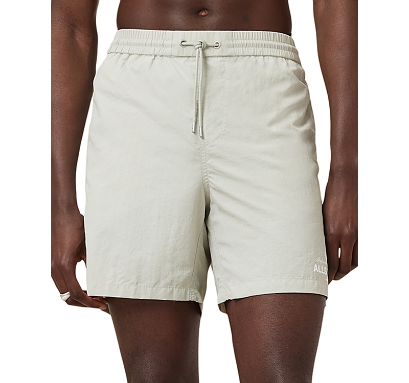 Allsaints Soleil Slim Fit 6.2 Swim Trunks In Slate Green