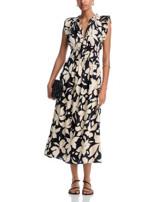 Floral Short Sleeve Midi Dress - Exclusive