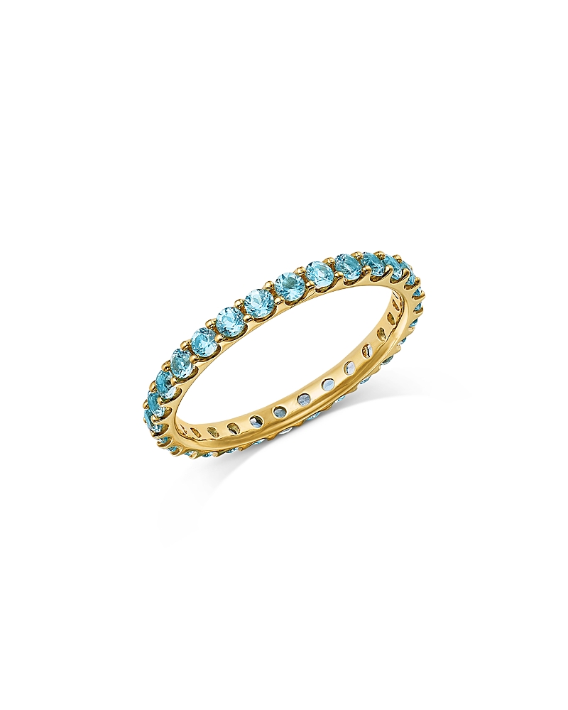 Bloomingdale's Fine Collection London Blue Topaz Stacking Eternity Band in 14K Yellow Gold · 7