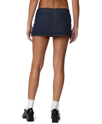 Sky Double Buckle Denim Mini Skort