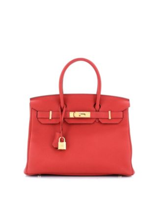 Pre-Owned HERMÈS - Birkin 30 Handbag Red Togo with Gold Hardware