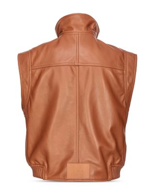 Gambia Leather Sleeveless Jacket