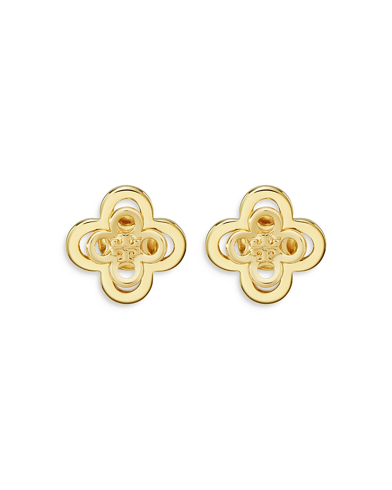 Tory Burch Kira Clover Stud Earrings In Gold