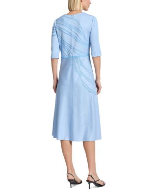 Tonal Abstract Fit and Flare Dress