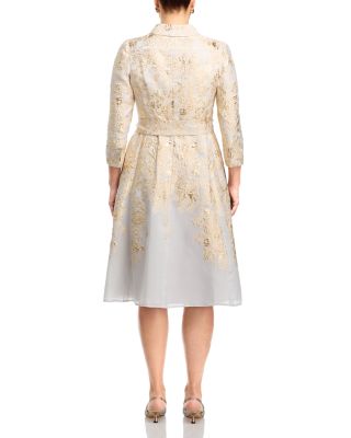 Metallic Jacquard Shirt Dress