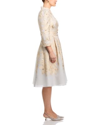 Metallic Jacquard Shirt Dress