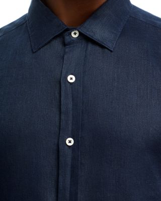 Short Sleeve Linen Shirt in True Navy - Exclusive