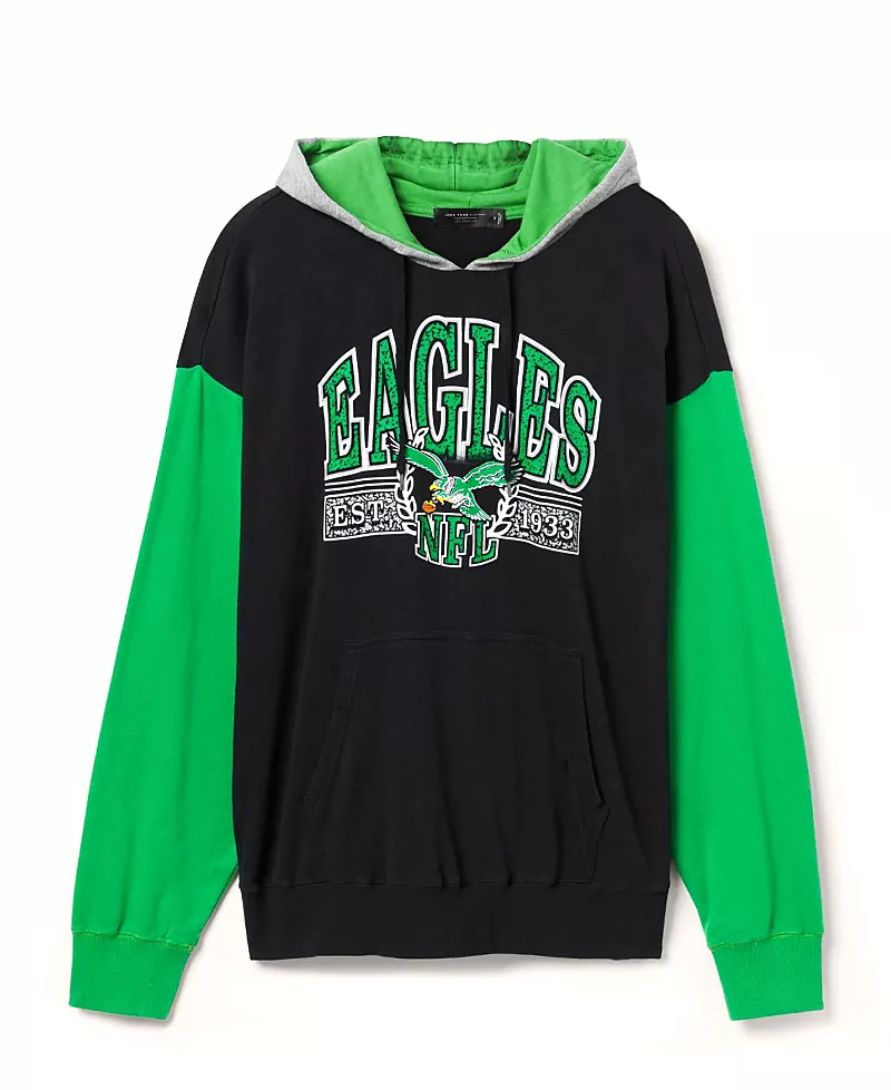 Junk Food Clothing Unisex Nfl Philadelphia Eagles Tri Color Block Hoodie