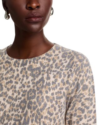 Leopard Print Elbow Sleeve Sweater