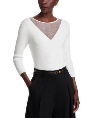 Sioni - Mesh Insert Crewneck Sweater