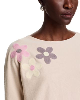 Flower Embroidery Dolman Sleeve Sweater