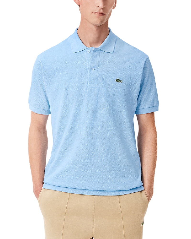 Lacoste Cotton Piquet Polo Shirt In Powder Blue In Blue