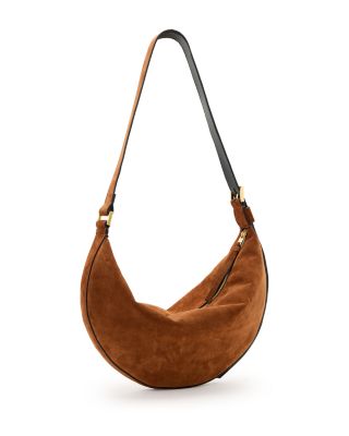 Halfmoon Suede Shoulder Bag