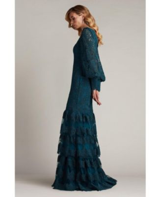 Aponi Tiered Embroidered Gown
